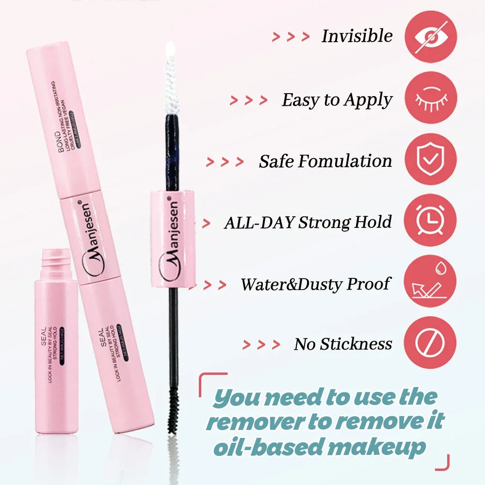 LASHVNNA Lash Clusters Kit With Waterproof Strong Hold DIY Lash Extension Kit Lash Bond And Seal And Eyelash Tweezers Makeup