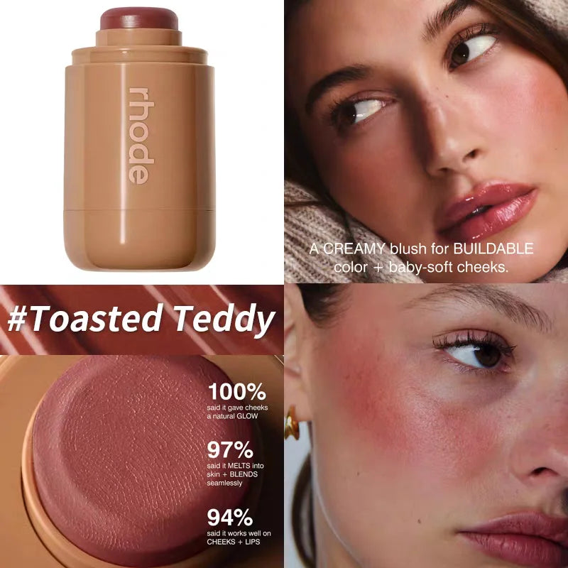 Brand Skin Balm Jelly Bean Lip Gloss Spicy Marg Juice Box Pocket Blush Stick Non-fading Waterproof Blusher Moisturizing Lipstick