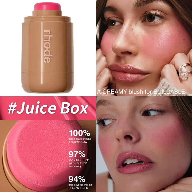 Brand Skin Balm Jelly Bean Lip Gloss Spicy Marg Juice Box Pocket Blush Stick Non-fading Waterproof Blusher Moisturizing Lipstick