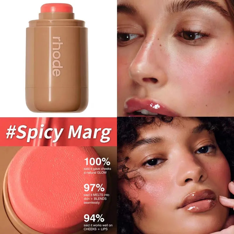 Brand Skin Balm Jelly Bean Lip Gloss Spicy Marg Juice Box Pocket Blush Stick Non-fading Waterproof Blusher Moisturizing Lipstick