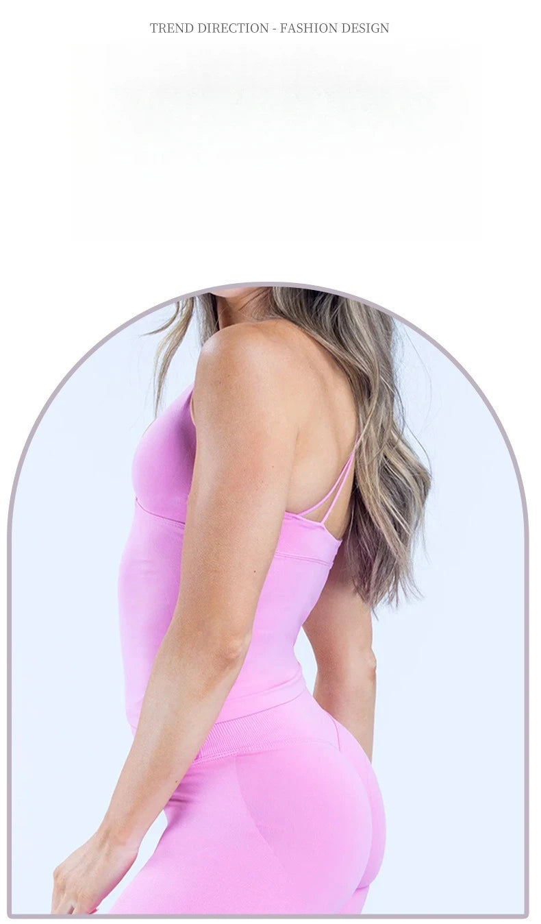 Women Seamless Cross Sports Vest Gym Yoga Tops with Padded  Sexy Backless Workout Fitness Camisole Running Sports Tops Summer