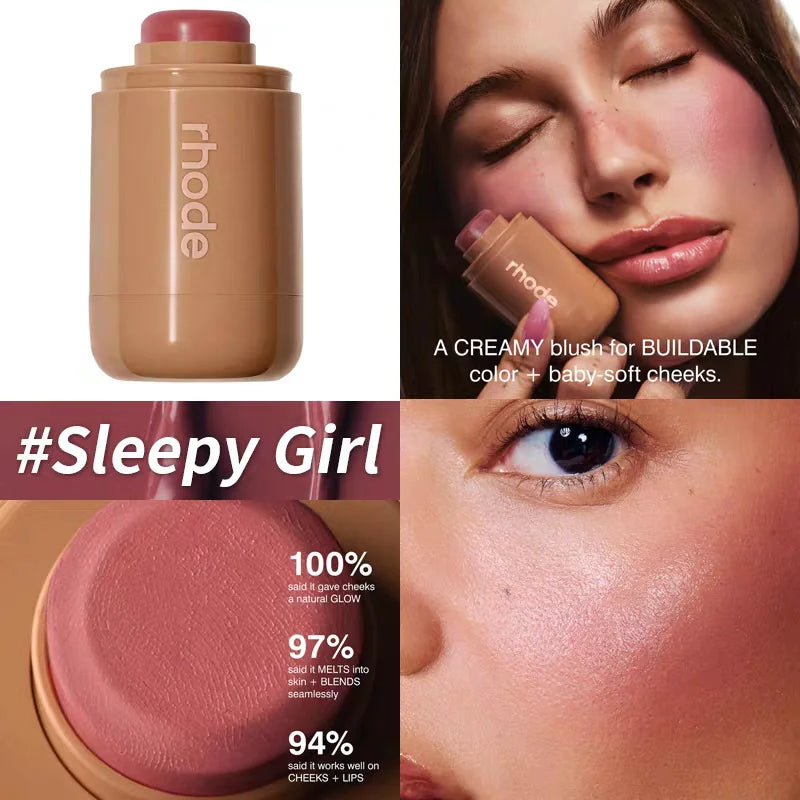 Brand Skin Balm Jelly Bean Lip Gloss Spicy Marg Juice Box Pocket Blush Stick Non-fading Waterproof Blusher Moisturizing Lipstick