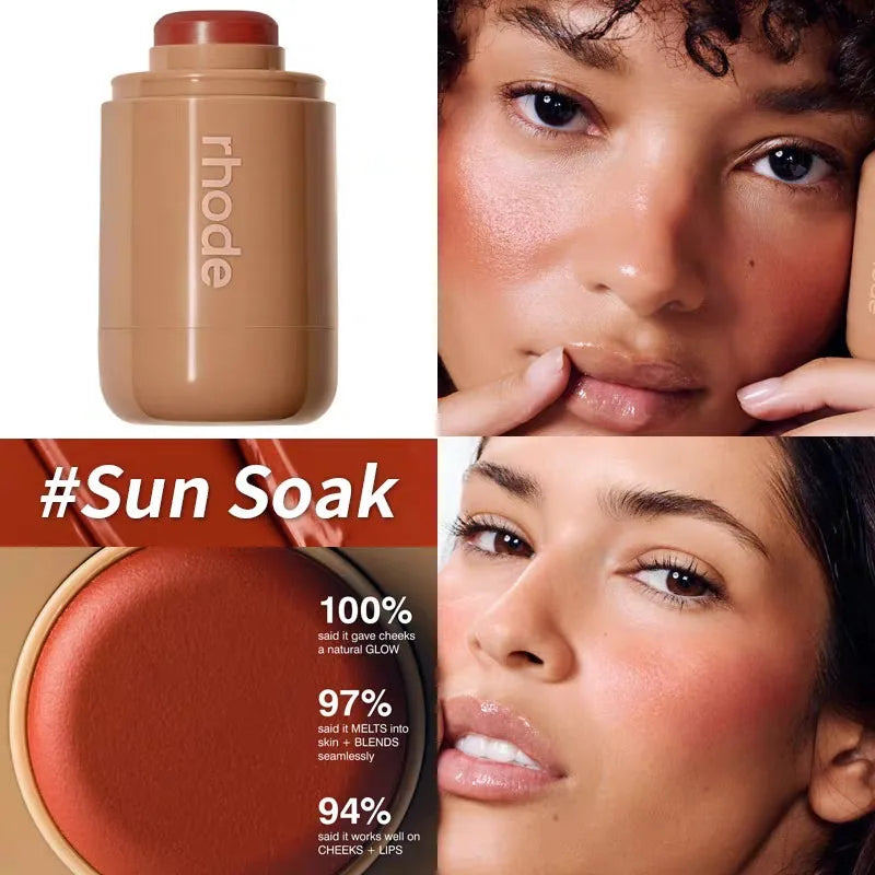 Brand Skin Balm Jelly Bean Lip Gloss Spicy Marg Juice Box Pocket Blush Stick Non-fading Waterproof Blusher Moisturizing Lipstick