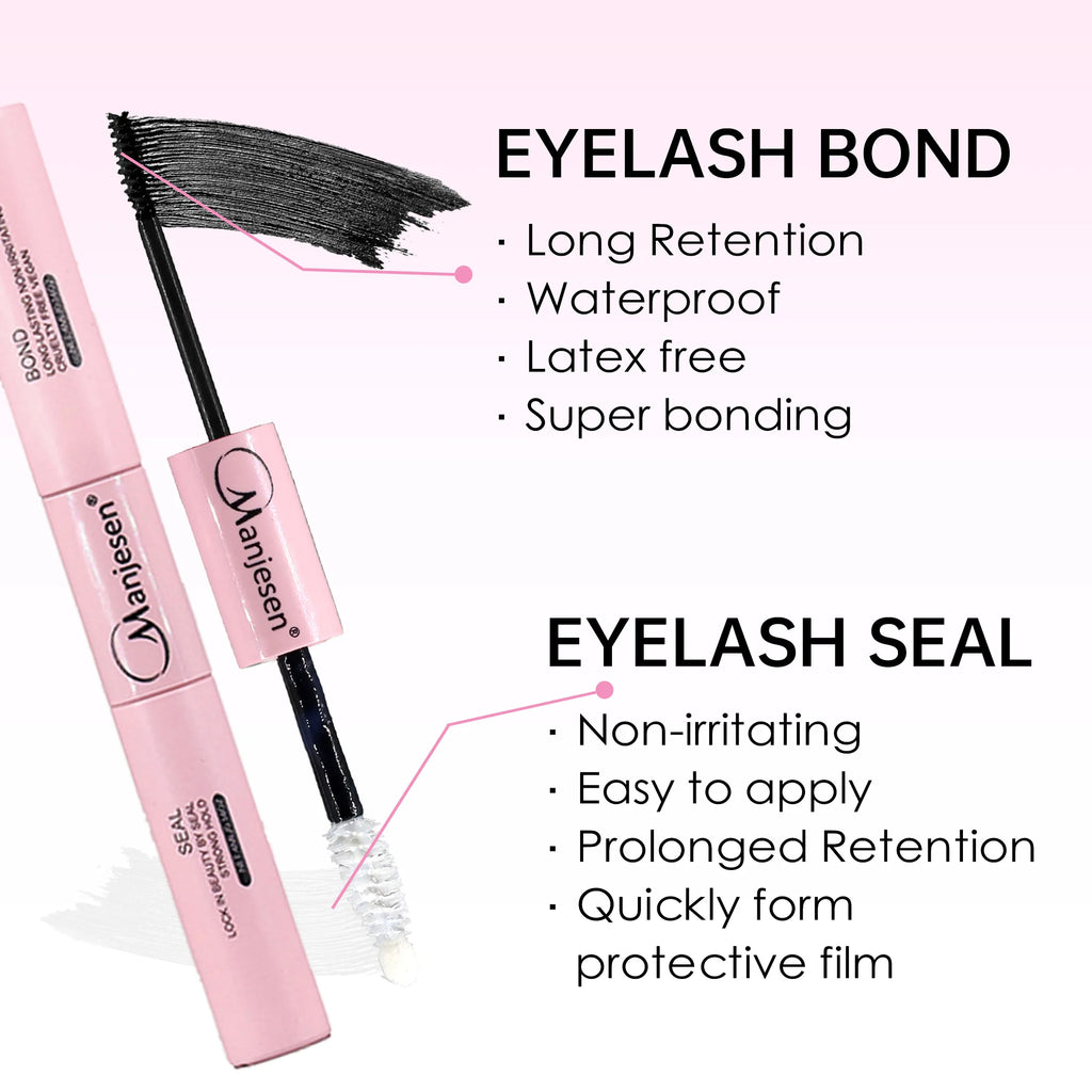 LASHVNNA Lash Clusters Kit With Waterproof Strong Hold DIY Lash Extension Kit Lash Bond And Seal And Eyelash Tweezers Makeup